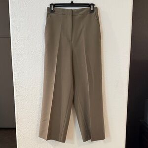 Zara Classic Olive Wide-Leg Trousers
